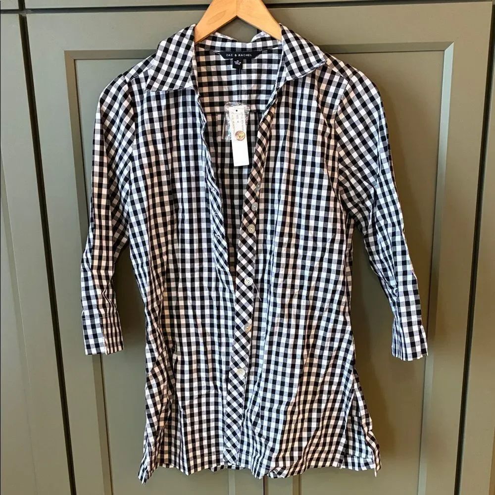Zac & Rachel Monochrome Checkered Blouse